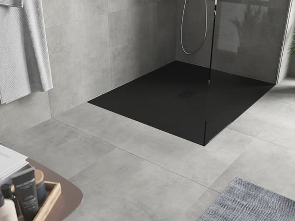 Mexen Hugo rektangulær bruseniche SMC 140 x 100 cm, sort, sort afdækning - 42701014-B