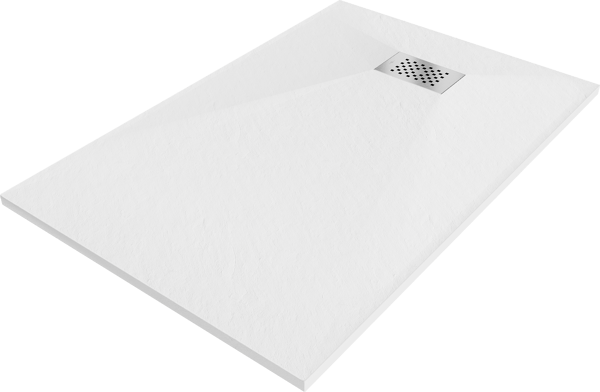 Mexen Hugo Rektangulär duschkar SMC 80 x 70 cm, vit, inox täckplatta - 42107080-X