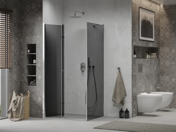 Mexen Lima vikbar duschkabin 90 x 100 cm, grafit, krom - 856-090-100-01-40