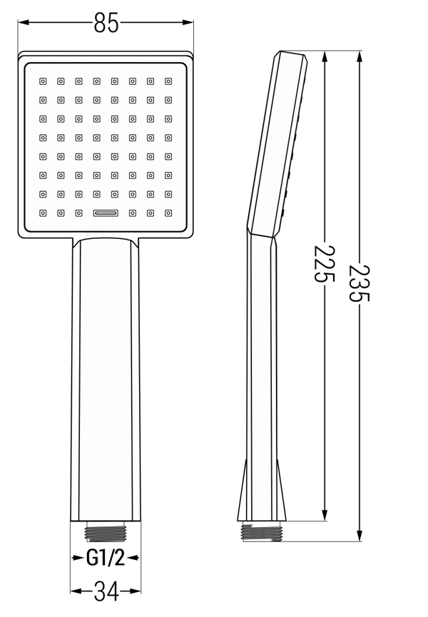 Mexen R-45 1-funktions håndbruser, krom - 79545-00