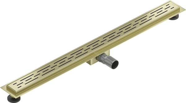 Mexen Flat M01 lineær afløb 80 cm, børstet guld - 1A20080-15