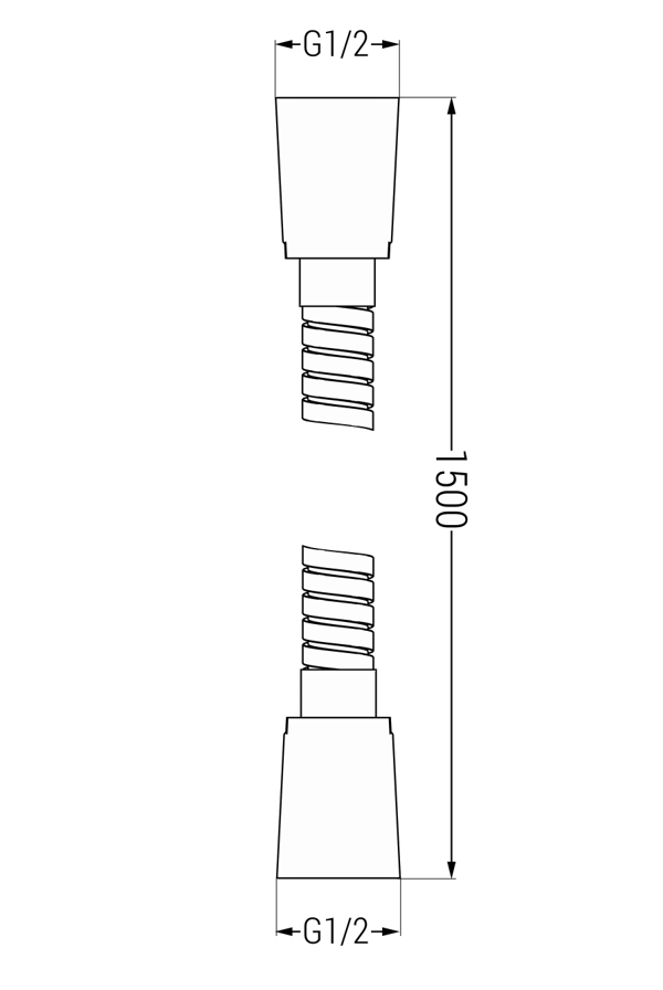 Mexen bruserslange 150 cm, krom - 79460-00
