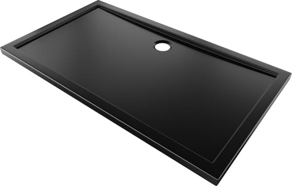 Mexen Flow rektangulær slim bruserbakke 140 x 85 cm, sort mat - 46R708514