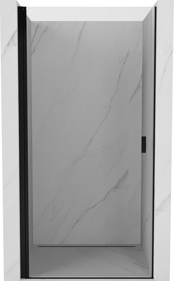 Mexen Mist-B svingbare brusedøre 70 cm, transparente, sorte - 8A2-070-000-70-00
