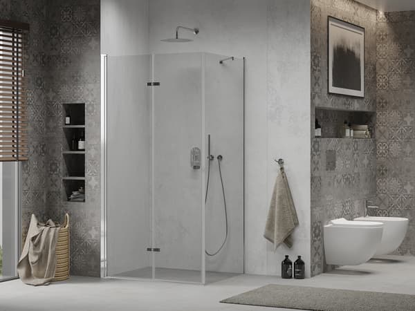 Mexen Lima vikbar duschkabin 100 x 80 cm, transparent, krom - 856-100-080-01-00