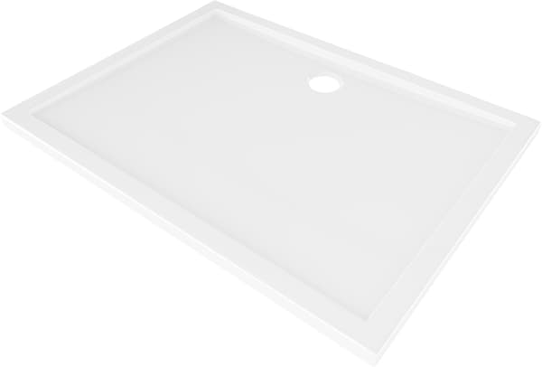 Mexen Flow slim rektangulær brusekar 130 x 80 cm, hvid glans - 46R108013