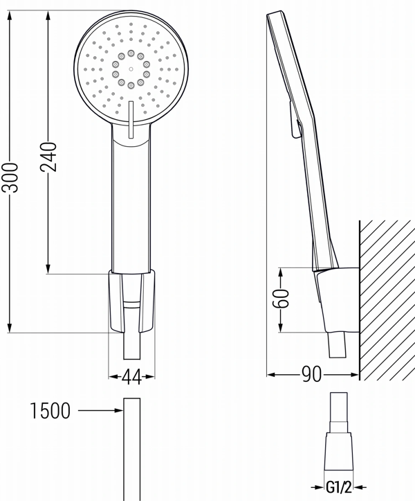 Mexen Zero R40 badekarsæt, sort - 71113R40-70