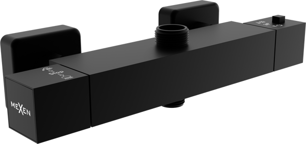 Mexen Cube termostatisk bruserarmatur, sort - 77250-70