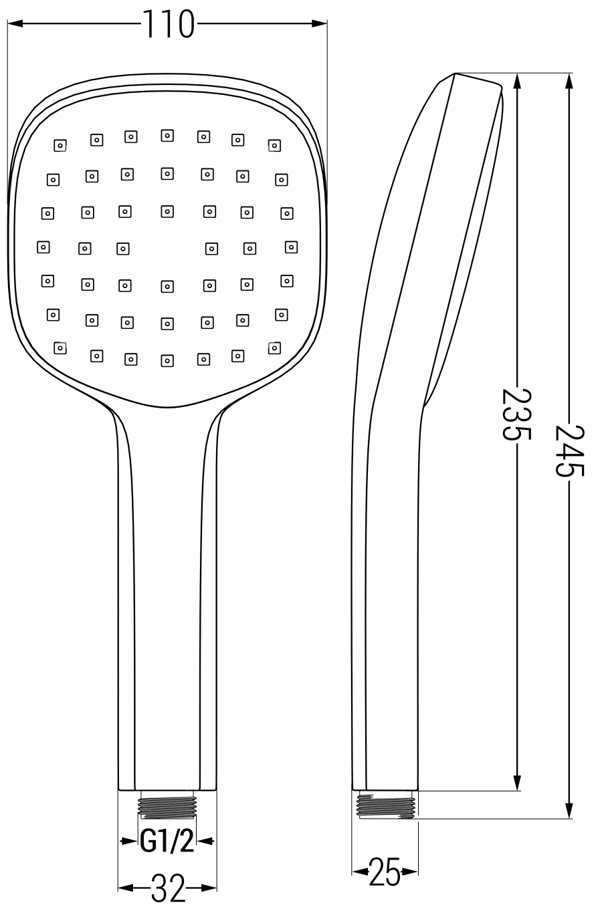 Mexen Uno DR33 indbygget brusesæt, sort - 71435DR33-70