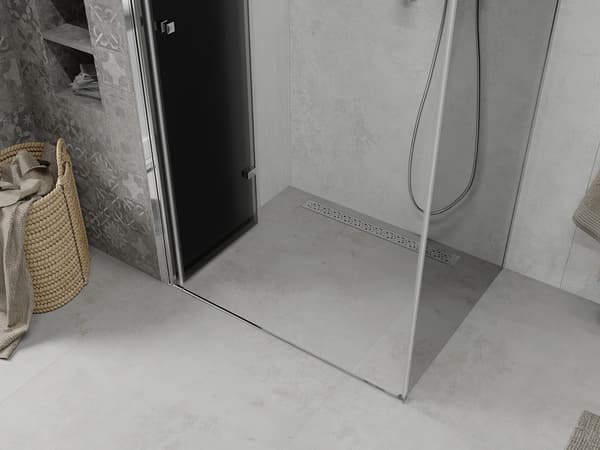 Mexen Lima vikbar duschkabin 80 x 70 cm, grafit, krom - 856-080-070-01-40