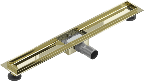 Mexen Flat korpus til lineær afløb 70 cm, guld - 1515070