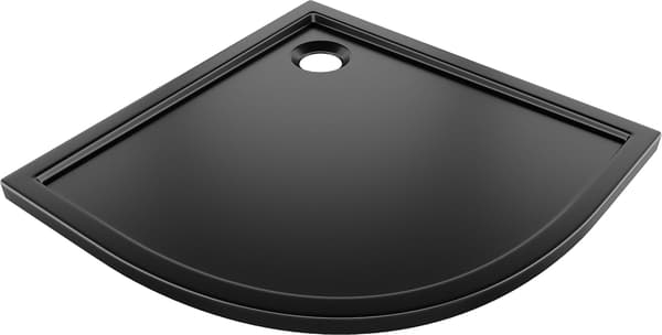 Mexen Flow halvrund slim brusekar 100 x 100 cm, sort mat - 46Q701010