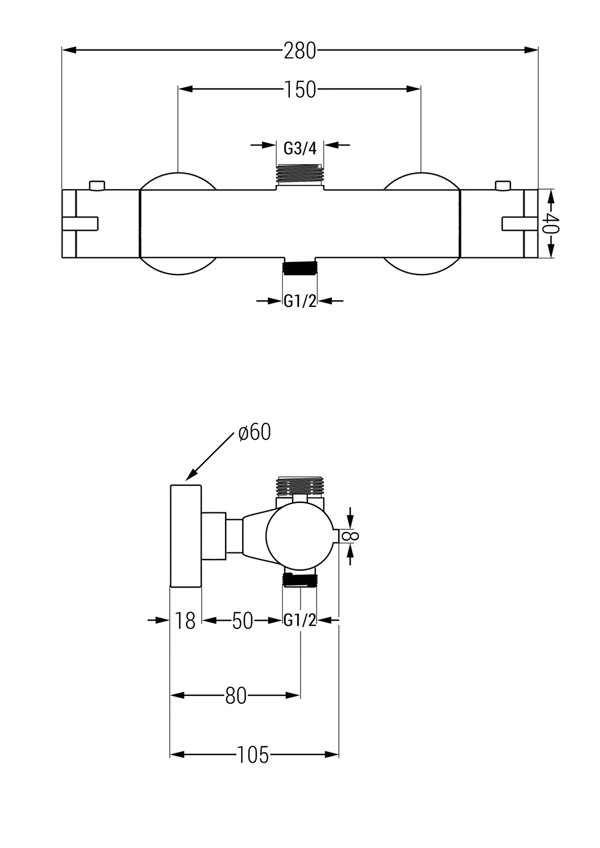 Mexen Kai termostatisk brusearmatur, sort - 77150-70