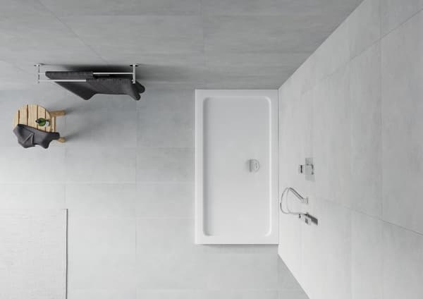 Mexen Flat rektangulär duschkar slim 140 x 70 cm, vit, krom avlopp - 40107014
