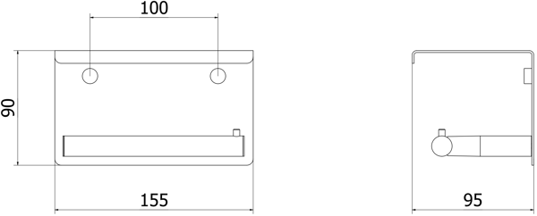 Mexen Loop toiletrulleholder med hylde, krom - 70A71022-00