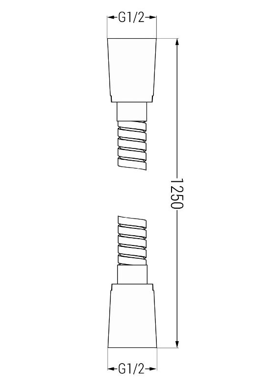 Mexen bruserslange 125 cm, sort - 79435-70