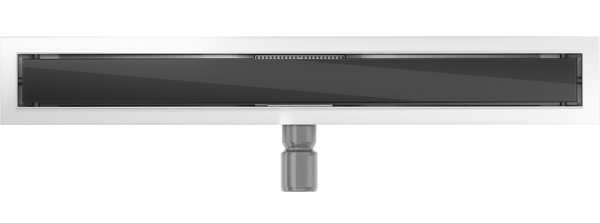 Mexen Flat MGB lineær afløb 70 cm, sort glas - 1026070-15