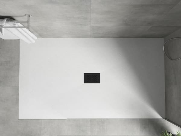 Mexen Hugo rektangulær SMC-bruserbakke 160 x 100 cm, hvid, sort cover - 42101016-B