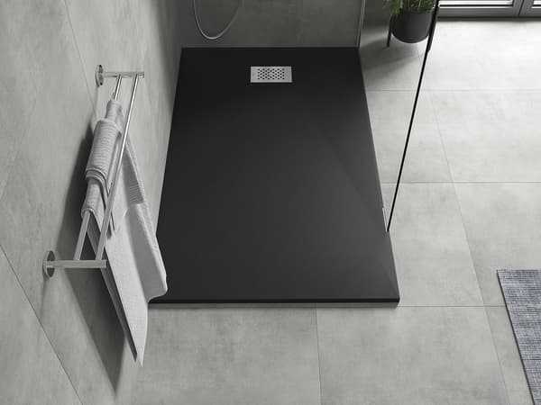Mexen Hugo rektangulær brusekar SMC 150 x 90 cm, sort, inox dækplade - 42709015-X