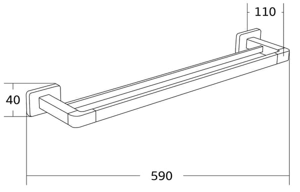 Mexen Asis dobbelt håndklædeholder, krom - 7017625-00