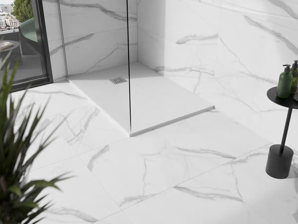 Mexen Stone+ rektangulär kompositduschkar 110 x 80 cm, vit - 44108011