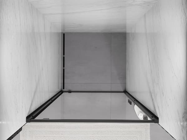 Mexen Exo svingbare brusedøre 70 cm, transparent, sort - 8181-070-000-70-00