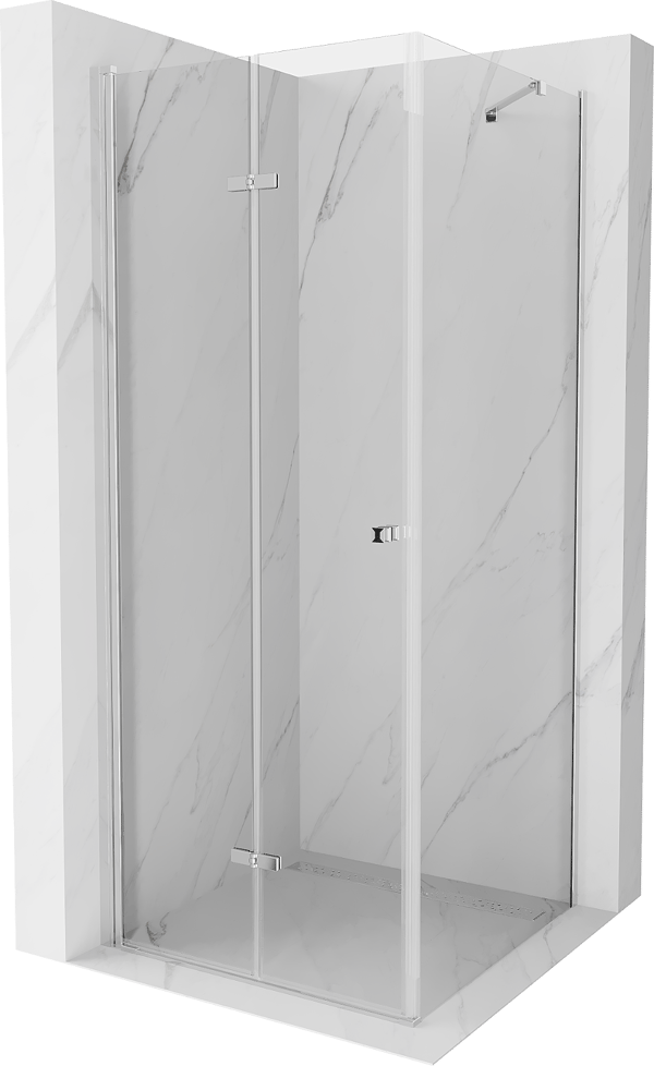 Mexen Lima vikduschkabin 80 x 80 cm, transparent, krom - 856-080-080-01-00