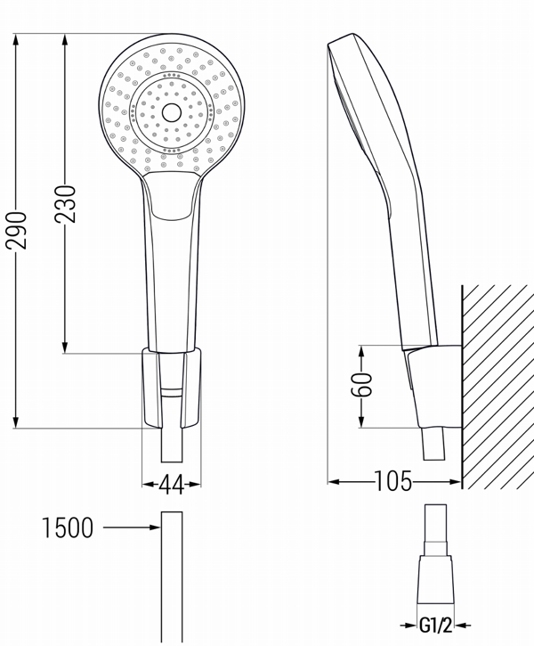 Mexen Kama R05 badekar sæt, krom - 72513R05-00