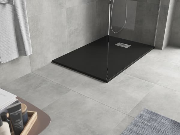 Mexen Hugo rektangulær SMC bruserbakke 90 x 70 cm, sort, inox dække - 42707090-X