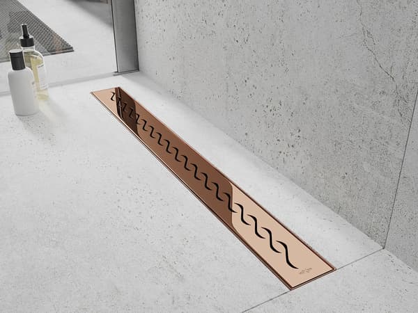 Mexen Flat M18 lineær afløb 70 cm, rosaguld - 1623070-15