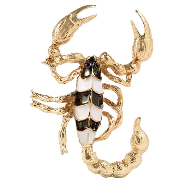 Brosch - Svart skorpion [Guld]