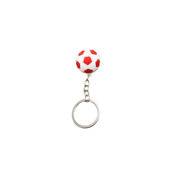 Nøglering - Fodbold - Plastik - Rød