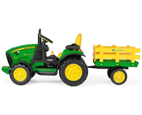 John Deere Ground Force EL Traktor med trailer+ RC + Lithium 12V