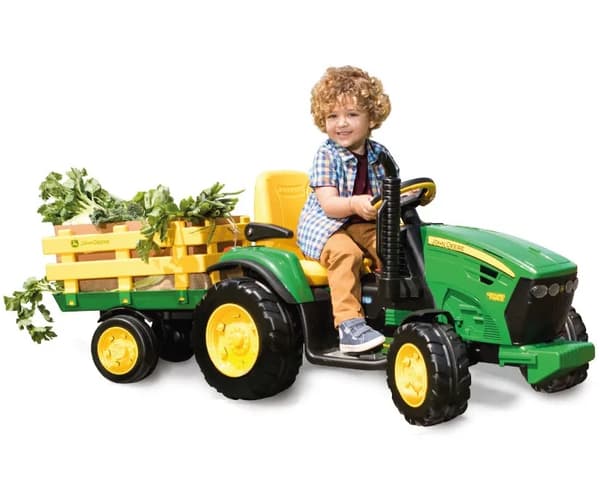 John Deere Ground Force EL Traktor med trailer Lithium 12V