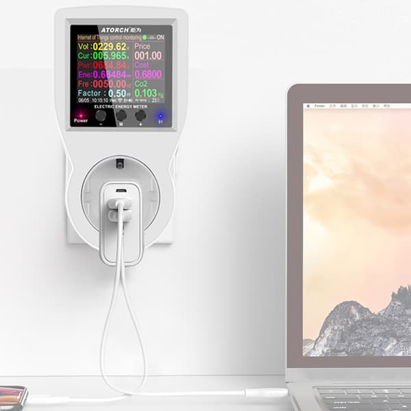 WIFI Smart Socket Digital Wattmätare Elmätare