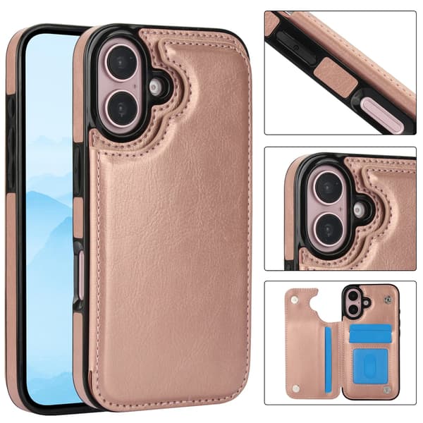 iPhone 16 Stilrent Skal med Kortfack