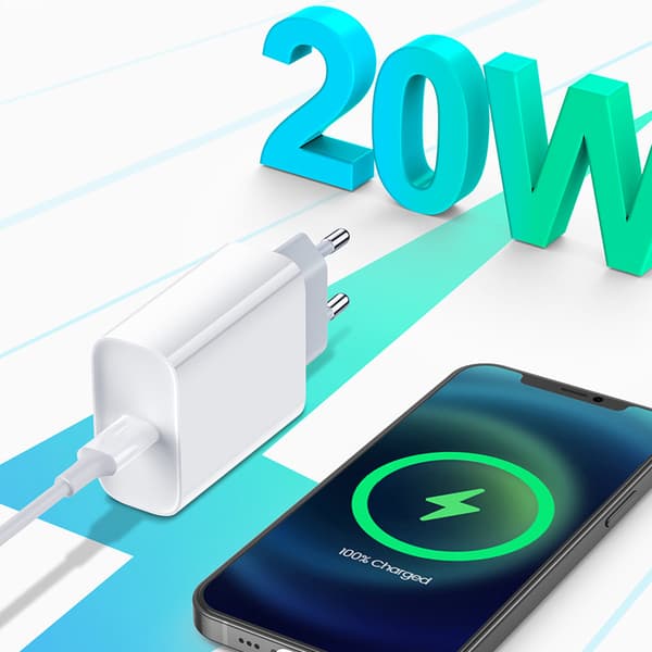 Effektiv Snabbladdare iPhone Type-C Lightning 20W