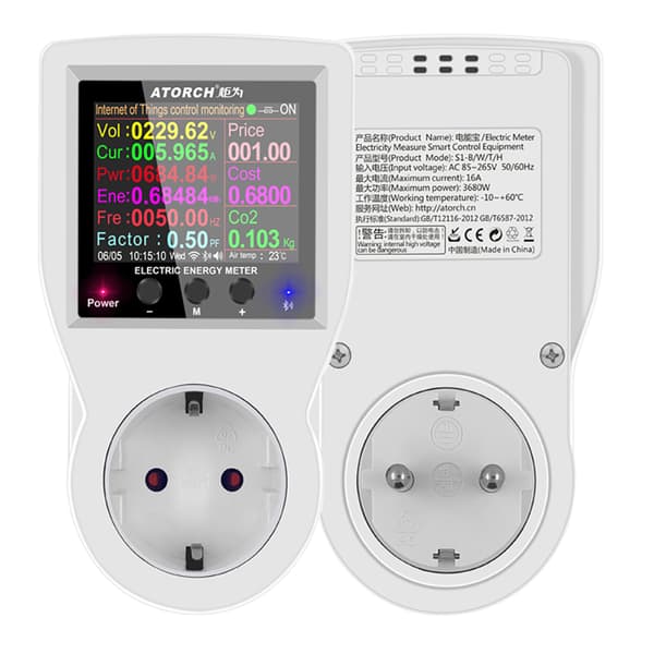 WIFI Smart Socket Digital Wattmätare Elmätare