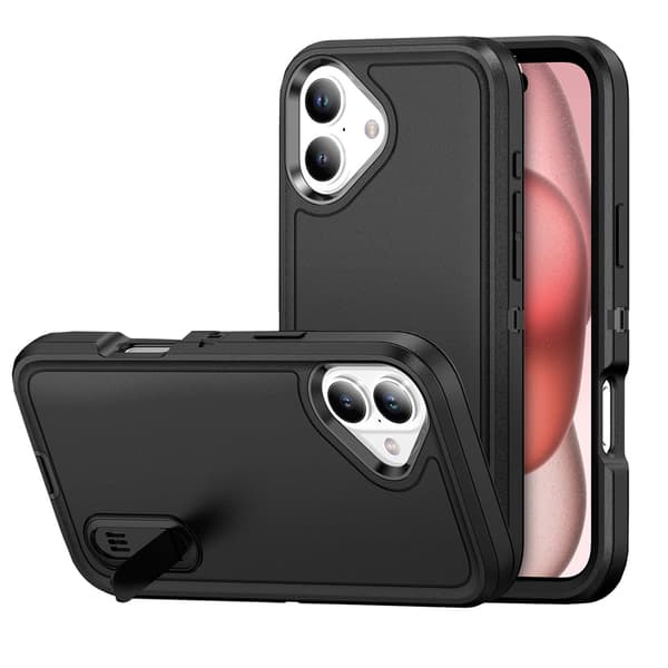 Stötsäkert skal med stativ för  iPhone 16