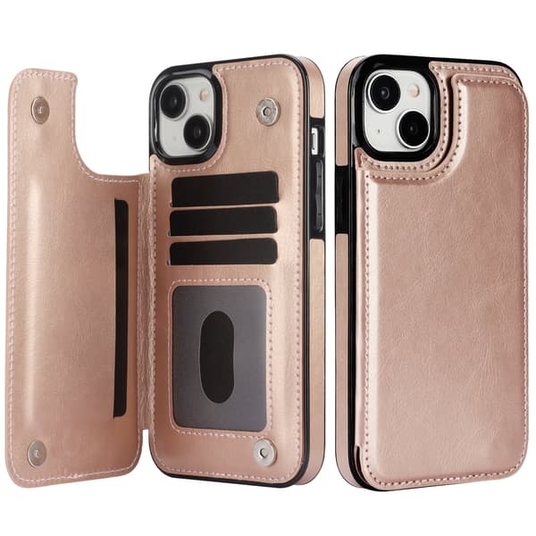 Iphone 15 - Läder Fodral med 3-kortfack