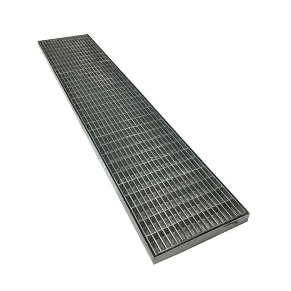 EINSIDE Rektangulär Grill i Galvaniserat Stål Anti-Talon med Ram, 15 x 100 cm