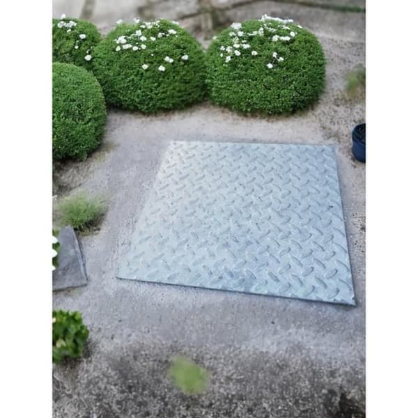 EINSIDE Förstärkt Galvaniserad Brunnslock, Galvaniserad Plåtlock – 75 x 75 cm
