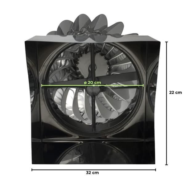 EINSIDE Rotationsrökutsug i rostfritt stål AISI 304, rektangulär bas, 22 x 32 cm