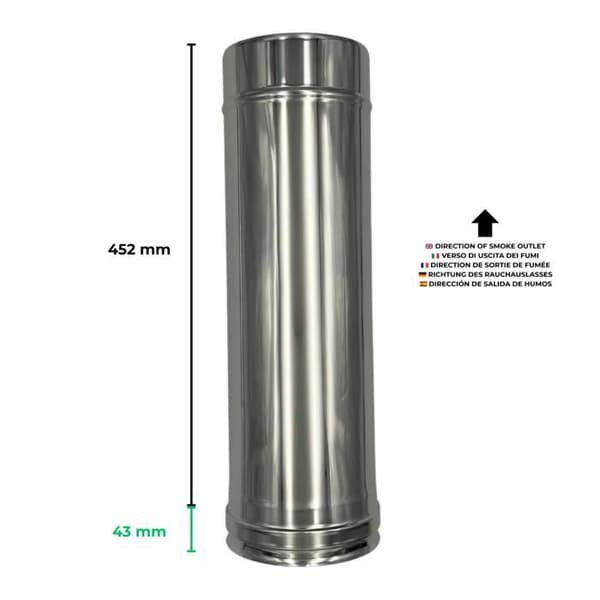 Dubbelväggsrör - EINSIDE - AISI 316 - 50 cm - Ø100/150 mm