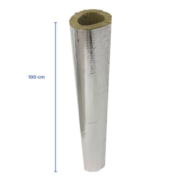 EINSIDE Cylindrisk Isolering i Stenull med Aluminium, Skorstenisolering, ø 200 mm