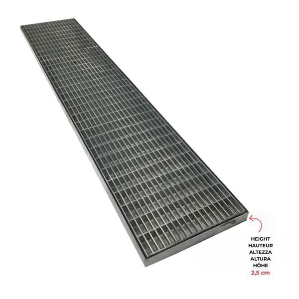 EINSIDE Rektangulär Grill i Galvaniserat Stål Anti-Talon med Ram, 50 x 100 cm