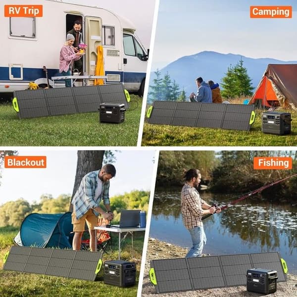 Solpanel - FOSSIBOT - SP200-200W - Fällbar - Hög Effektivitet - Vattentålig