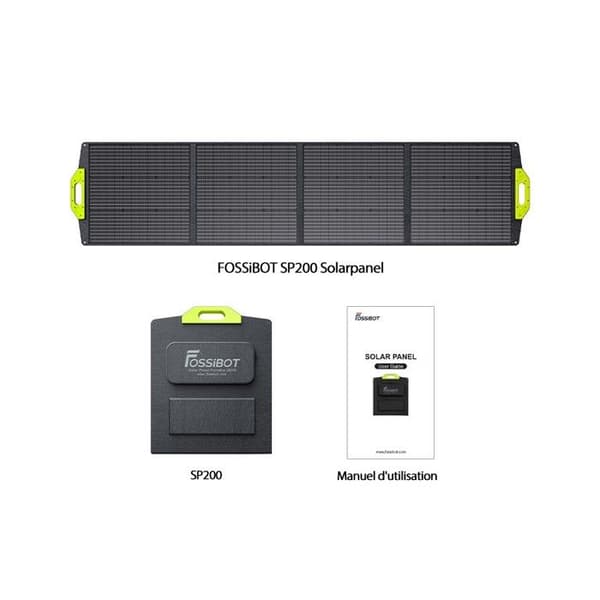 Solpanel - FOSSIBOT - SP200-200W - Fällbar - Hög Effektivitet - Vattentålig