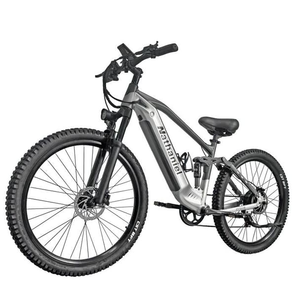VTT Elektrisk Helt Upphängd Nathaniel SYR03, 27,5" Lång Räckvidd, Silver
