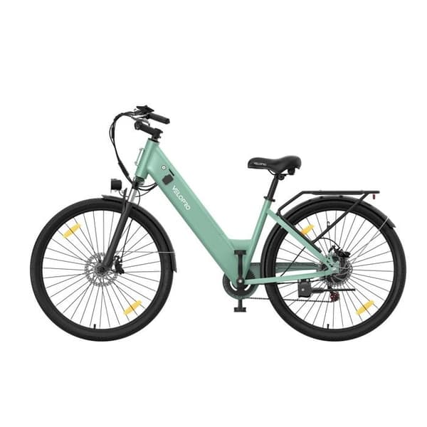 Elcykel Stad Velopro C1, Samsung-batteri & Shimano 7 växlar, Grön